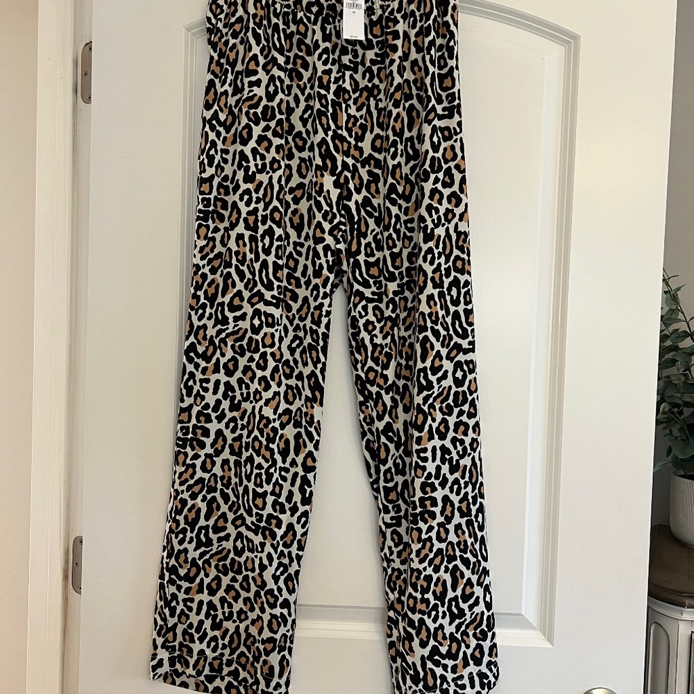 Silk leopard pants